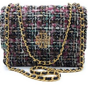 Tory Burch Britten Tweed Shoulder chain bag NWT Authentic